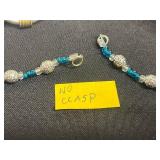 Gold Tone Chain Necklace with Medallion Pendant; Silver Filigree Cross Pendant; Turquoise Bead Jewelry