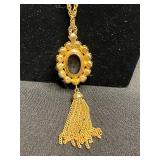Vintage Jewelry Set: 2 Necklaces with Ornate Pendants, Tassel Drop & Floral Charms, 12K GF Chain w Floral Locket, Bunny Pin & More!
