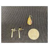 VTG Misc Necklace Set w Mustard Seed Pendant, Agate Pendant, Bead Accents, Pill Box & Earrings