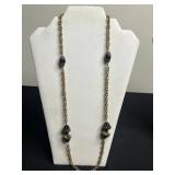 VTG Misc Necklace Set w Mustard Seed Pendant, Agate Pendant, Bead Accents, Pill Box & Earrings