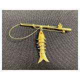 Gold-Tone Nautical Anchor Pin Set inc Vogue Fish on Rod Pin & More!