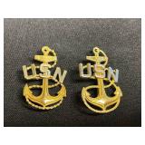 Gold-Tone Nautical Anchor Pin Set inc Vogue Fish on Rod Pin & More!