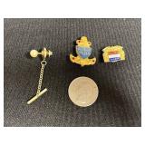 Gold-Tone Nautical Anchor Pin Set inc Vogue Fish on Rod Pin & More!