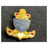 Gold-Tone Nautical Anchor Pin Set inc Vogue Fish on Rod Pin & More!