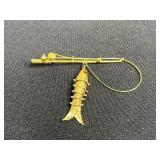 Gold-Tone Nautical Anchor Pin Set inc Vogue Fish on Rod Pin & More!