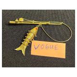 Gold-Tone Nautical Anchor Pin Set inc Vogue Fish on Rod Pin & More!