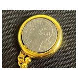 Beautiful Lizpaiacios Bracelet, French Franc Coin Double Clip Brooch & Assorted Pin Lot