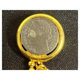 Beautiful Lizpaiacios Bracelet, French Franc Coin Double Clip Brooch & Assorted Pin Lot