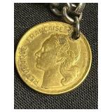 Beautiful Lizpaiacios Bracelet, French Franc Coin Double Clip Brooch & Assorted Pin Lot