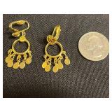 VTG Spanish 1 Peseta Coin Pendant Necklace, Wild Byrde Pin, Earrings & Brooch