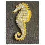 12K GF Gold-Filled Necklace, 10K GF Eagle Pin & Assorted Marine Pins with Seahorse & Sea Creature Charms