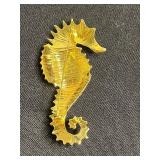12K GF Gold-Filled Necklace, 10K GF Eagle Pin & Assorted Marine Pins with Seahorse & Sea Creature Charms