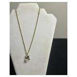 Faux Pearl Pendant Necklace w Matching Earrings, Minneapolis Letter Bracelet - Gold-tone Chain with Minnesota State Charm & Gemstone Chicken Pin