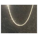 Necklace - Silver Tone Chain with Lot of Cuff Bracelets w Ruler Designs & One w Blue Crystal