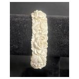 VTG Beaded Bracelet Set - Cream Pearl Like Bead, Ivory Floral Carved, Turquoise Cluster