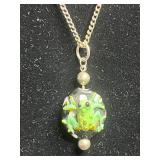 24K GP Bracelet, Green Frog Pendant Necklace on Silver Tone Chain & Lot of VTG Stretch & Bangle Bracelets & Earrings