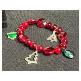 24K GP Bracelet, Green Frog Pendant Necklace on Silver Tone Chain & Lot of VTG Stretch & Bangle Bracelets & Earrings