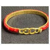 24K GP Bracelet, Green Frog Pendant Necklace on Silver Tone Chain & Lot of VTG Stretch & Bangle Bracelets & Earrings