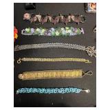 Beaded Jewelry Collection - Inc Necklace with Pendant, Bracelets & Ring in Display Case
