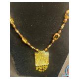Beaded Jewelry Collection - Inc Necklace with Pendant, Bracelets & Ring in Display Case