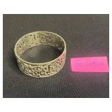 Vintage Enamel Floral Bracelet Set with Earrings & Copper Cuff & Scottie Dog Pendant