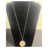 Mercury Dime Pendant Necklace - 1935 Liberty Head in Rope-Bezel