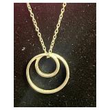 VTG Necklace Set Inc US 1917 Pop Out Coin Medallion & Two-Tone Circle Pendant Necklace