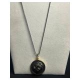 VTG Necklace Set Inc US 1917 Pop Out Coin Medallion & Two-Tone Circle Pendant Necklace