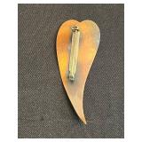 Lot of VTG Heart Pins Inc 12K GF Gold Love Heart Locket Pendant w Bow Charm - Hand-Painted Orchid Front & Laurel Burch "Dove Heart" Brooch & More!
