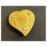 Lot of VTG Heart Pins & Brooches Inc Locket Pendant & Angel Leaf Charm