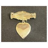 Lot of VTG Heart Pins & Brooches Inc Locket Pendant & Angel Leaf Charm