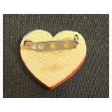 Lot of VTG Heart Pins & Brooches Inc Locket Pendant & Angel Leaf Charm