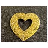 Lot of VTG Heart Pins & Brooches Inc Locket Pendant & Angel Leaf Charm
