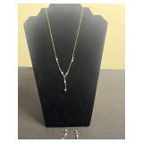 14K GF Gold-Filled Amethyst Bead Necklace with Pearl Accents & Earrings Set