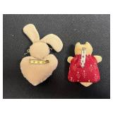 St. Paul Police Badge Pin & Gold-Tone Fairy & Bunny Brooches Inc Sarah Coventry & More Vintage Jewelry