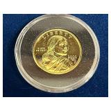 Sacagawea One Dollar Coin (2000) in Blue Velvet Presentation Case w COA