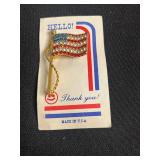 VTG Lot of Bracelets - Lissner, Jade Like Bead Bracelet & City Skyline Enamel Links and American Flag Pin