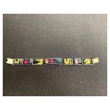 VTG Lot of Bracelets - Lissner, Jade Like Bead Bracelet & City Skyline Enamel Links and American Flag Pin