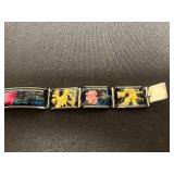 VTG Lot of Bracelets - Lissner, Jade Like Bead Bracelet & City Skyline Enamel Links and American Flag Pin