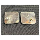 Abalone Shell Mosaic Jewelry Set in Silver Tone - Earrings & Tie Clip in Jewelry Case