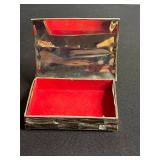 Abalone Shell Mosaic Jewelry Set in Silver Tone - Earrings & Tie Clip in Jewelry Case