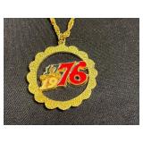 VTG Purple Heart Pin, Eagle Pin, Gold Tone Necklace w Bicentennial Pendant, Independence Pin w Ribbon