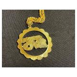 VTG Purple Heart Pin, Eagle Pin, Gold Tone Necklace w Bicentennial Pendant, Independence Pin w Ribbon