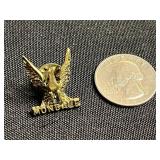 VTG Purple Heart Pin, Eagle Pin, Gold Tone Necklace w Bicentennial Pendant, Independence Pin w Ribbon