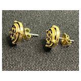 Three Pairs of Sterling Earrings, Group of Vintage Gold-Tone Earrings & Spider Stick Pin