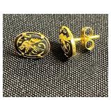 Three Pairs of Sterling Earrings, Group of Vintage Gold-Tone Earrings & Spider Stick Pin