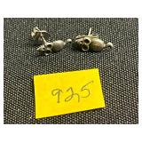 Three Pairs of Sterling Earrings, Group of Vintage Gold-Tone Earrings & Spider Stick Pin
