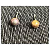 VTG Collectible Pair of "Cow" Earrings, Pink & Copper Beaded: Signed Enamel Squares, Tassel Earrings, Sunburst Drops