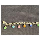 VTG Assorted Metal & Beaded Charm Bracelets & Floral Earrings - Assorted Costume Jewelry