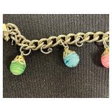 VTG Assorted Metal & Beaded Charm Bracelets & Floral Earrings - Assorted Costume Jewelry